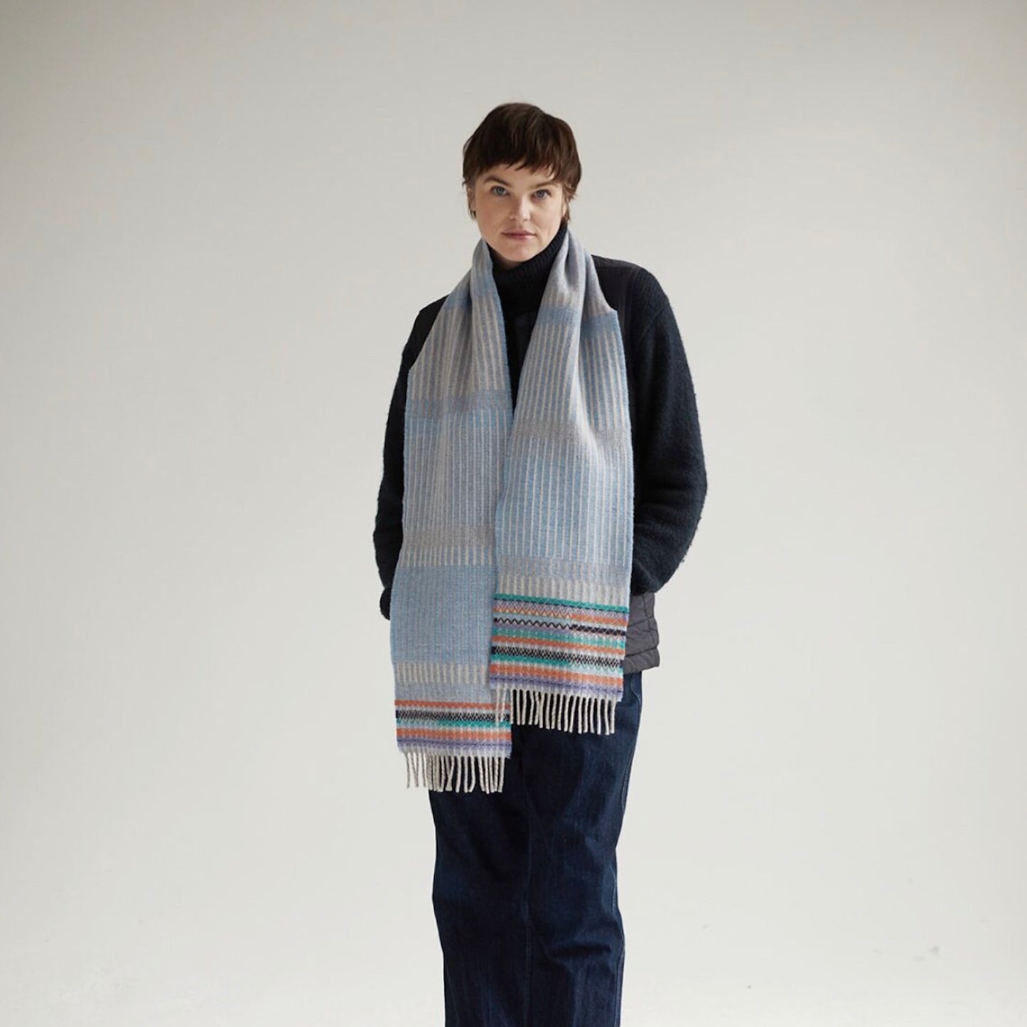 Bothy Wool Scarf - Periwinkle Sky