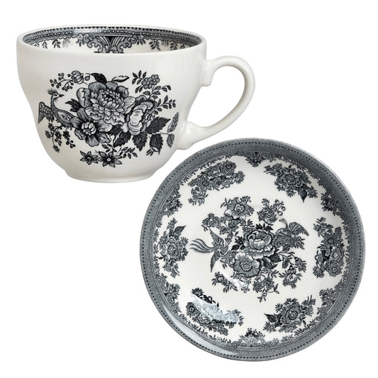 Burleigh Black Asiatic Pheasants Breakfast Cup & Saucer