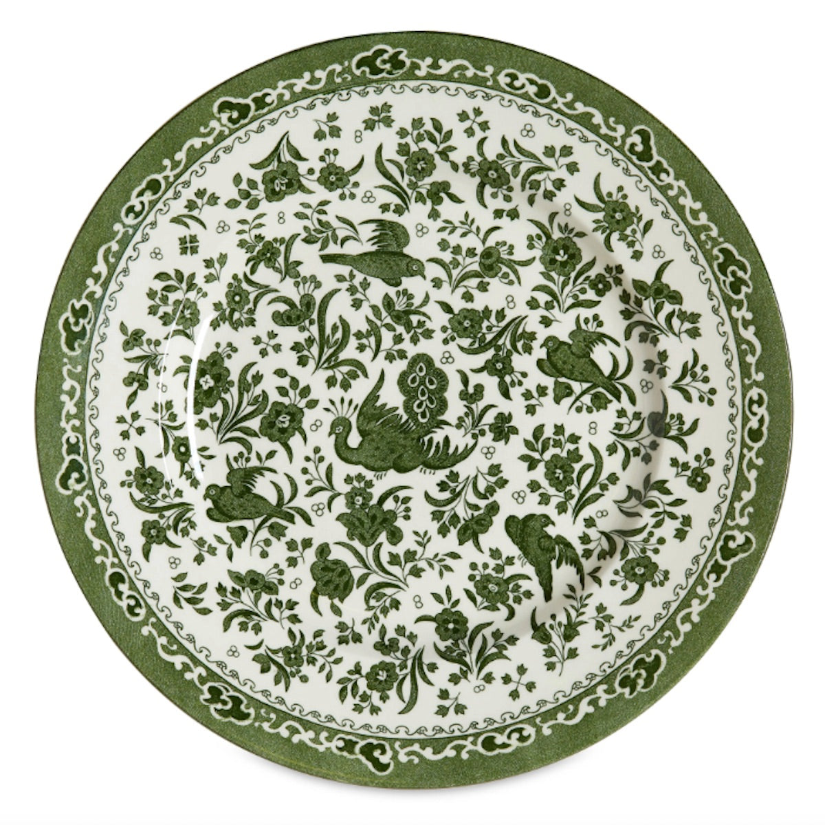 Green Regal Peacock 10" Dinner Plate