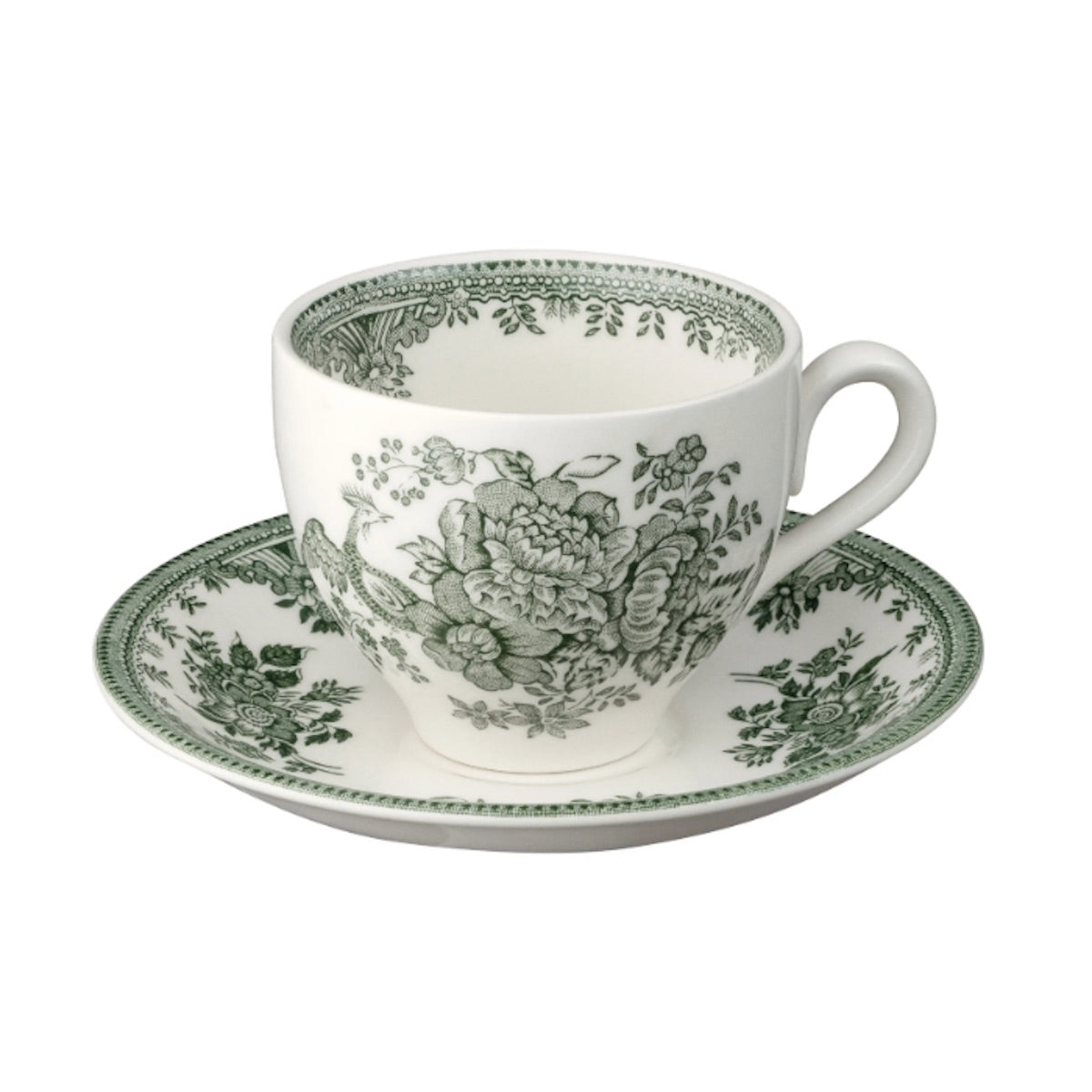 Burleigh Green Asiatic Pheasants Teacup & Saucer