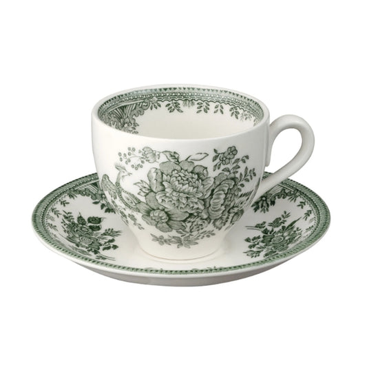 Green Asiatic Pheasants Teacup & Saucer