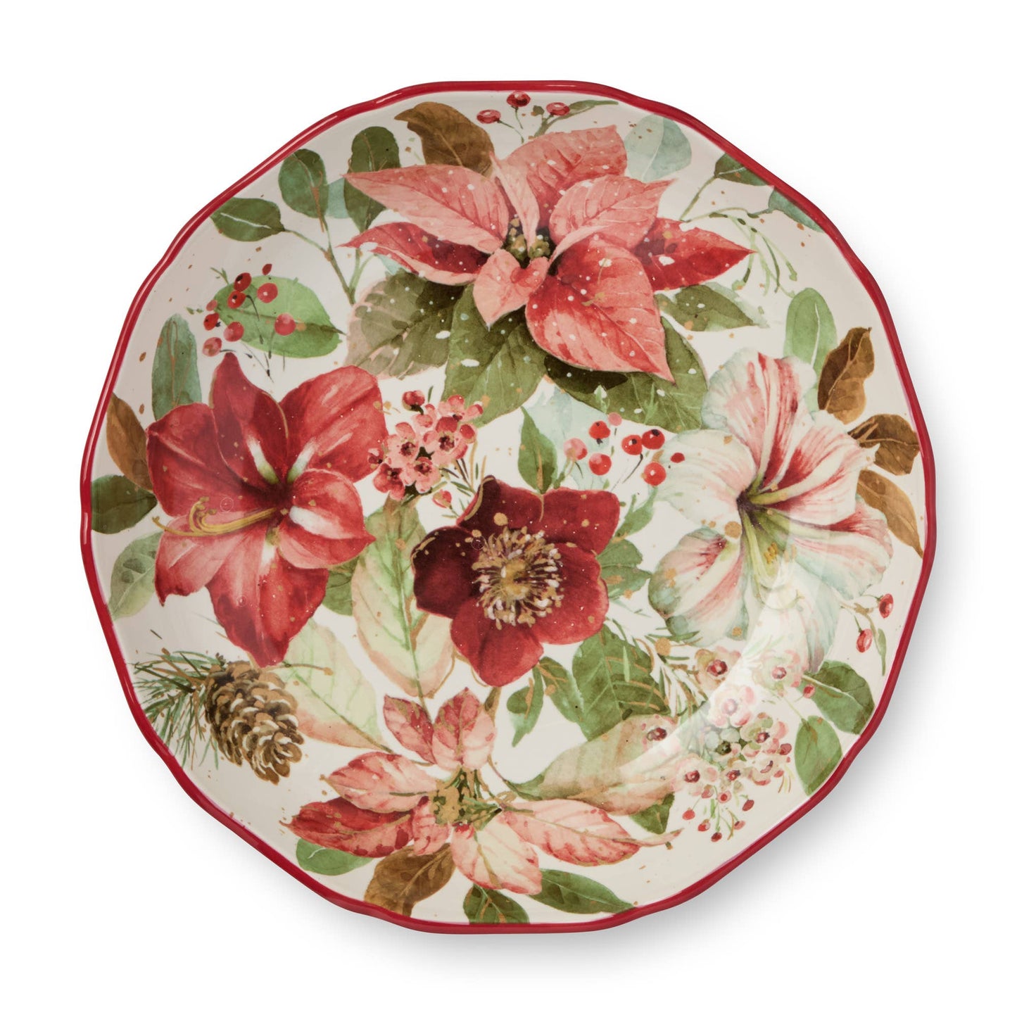 Winter Blooms Serving Bowl
