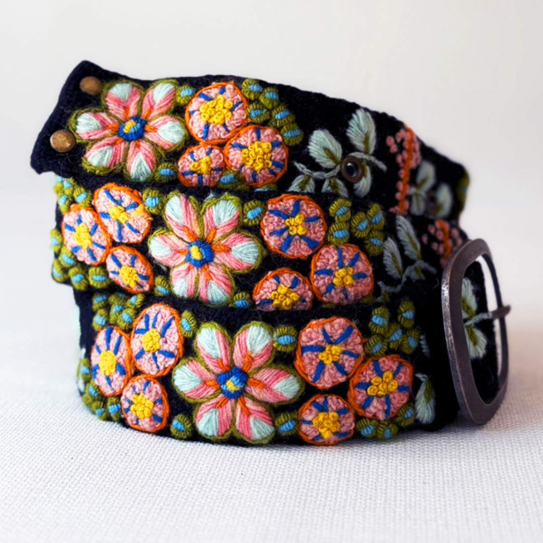 Jenny Krauss - Southwest Walkabout Embroidered Wool Belt
