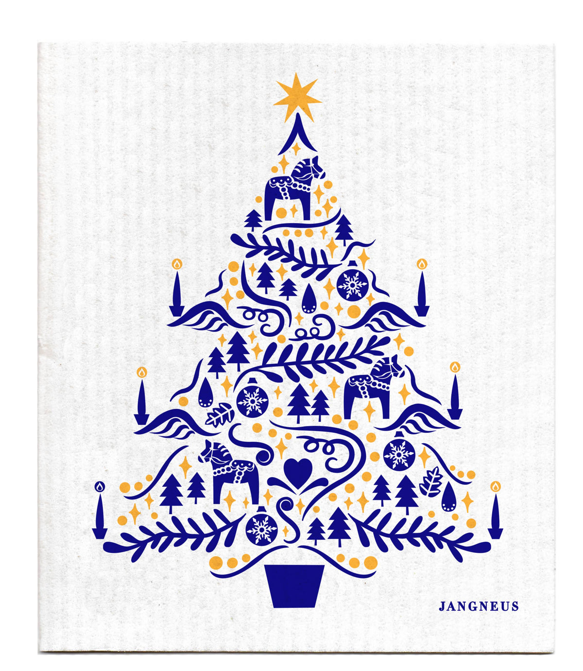 Jangneus - Swedish Dishcloth - Scandi Christmas Tree - Blue