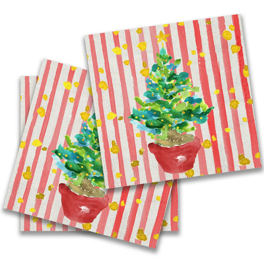 Christmas Tree Paper Cocktail Napkins