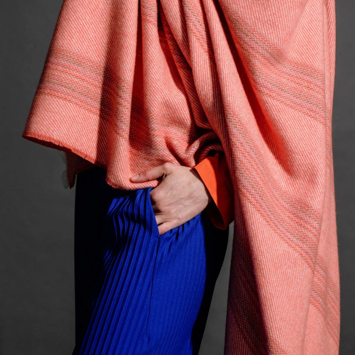 Coral Seskin Lambswool Large Throw