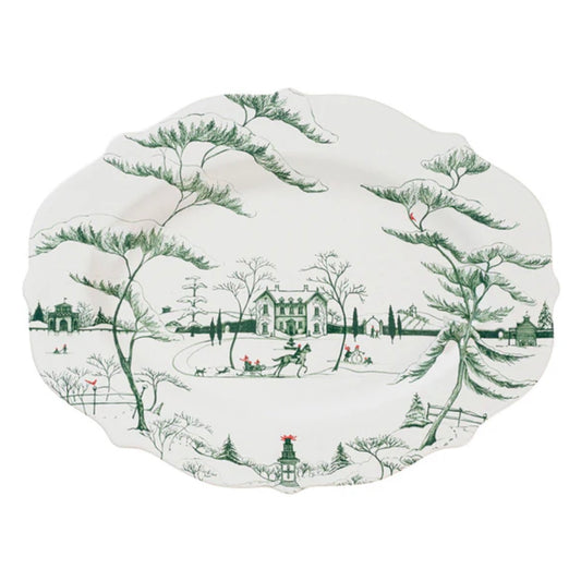 Country Estate Winter Frolic 18" Serving Platter - Evergreen