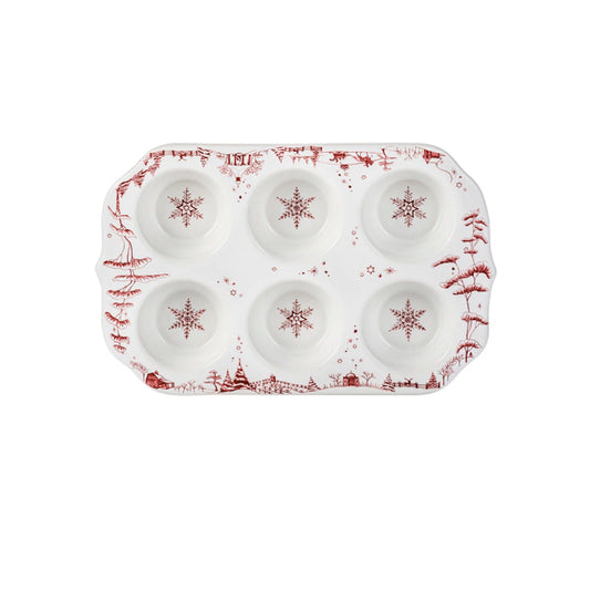 Country Estate Winter Frolic Ruby Muffin Dish