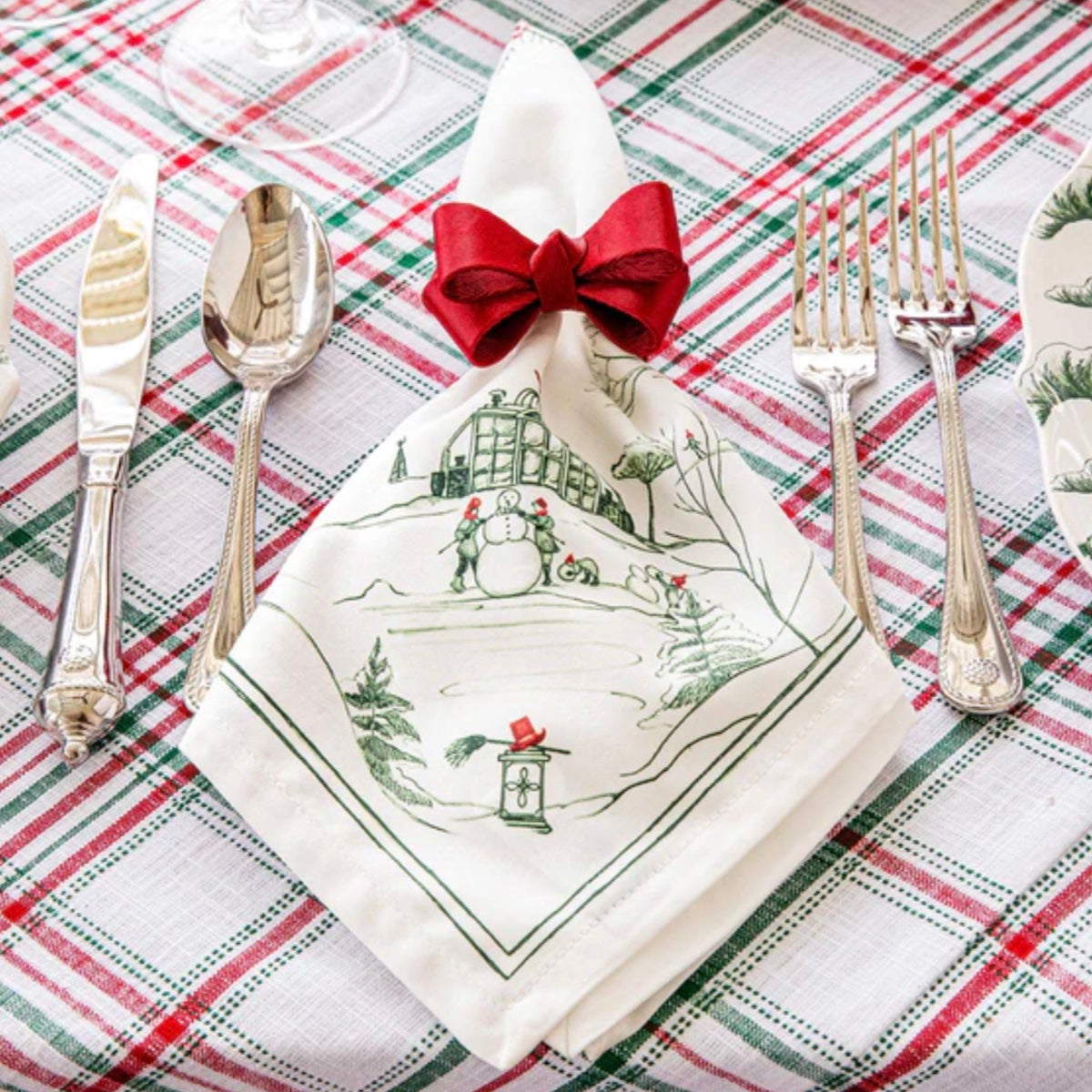 Juliska Country Estate Winter Frolic Napkin Set/4 - Evergreen