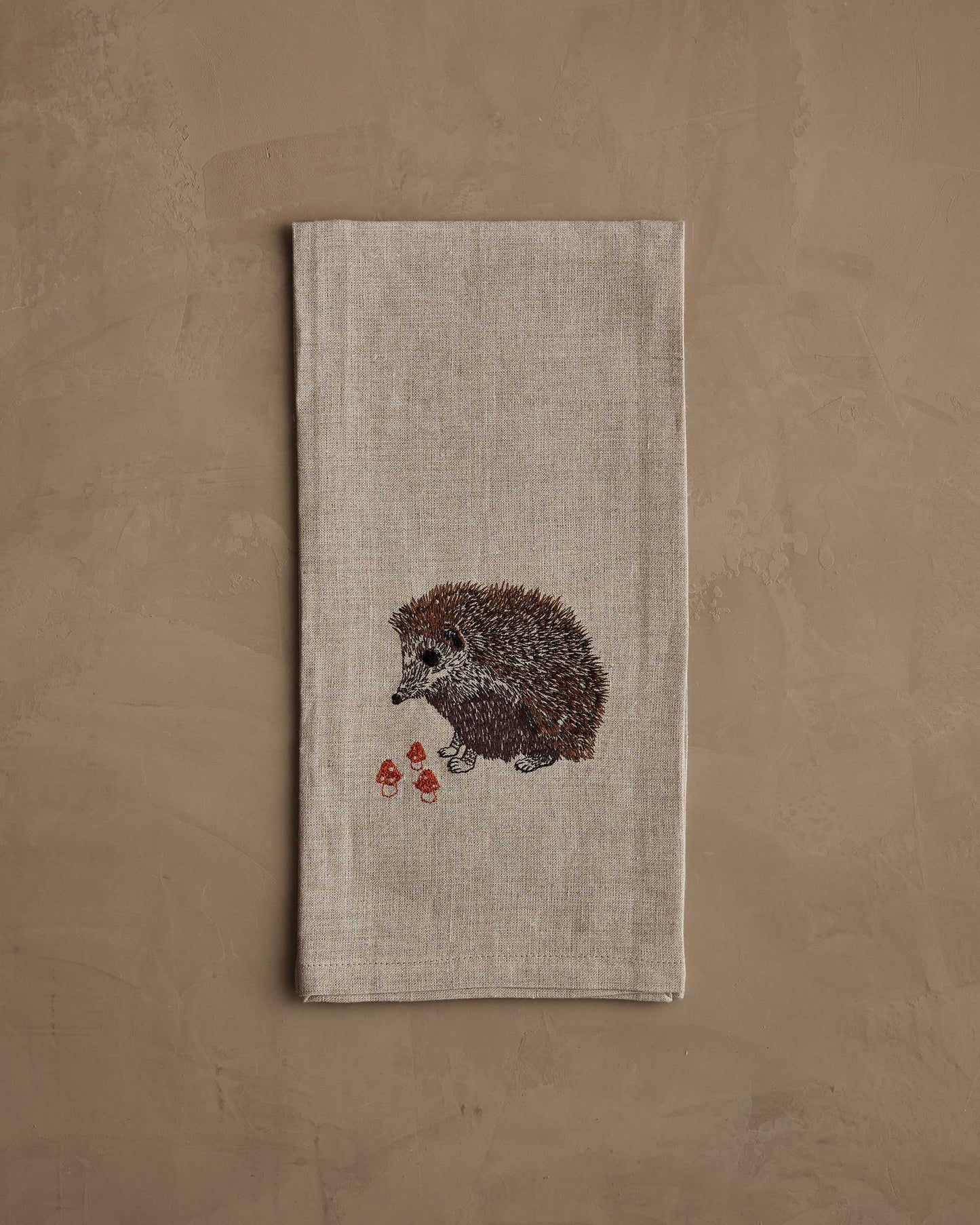 Coral & Tusk - Hedgehog with Mushrooms Tea Towel