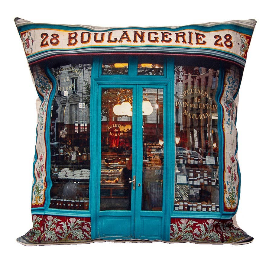 Maron Bouillie - Paris Devanture Boulangerie 28 Cushion Cover with Insert
