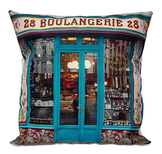 Maron Bouillie - Paris Devanture Boulangerie 28 Cushion Cover with Insert