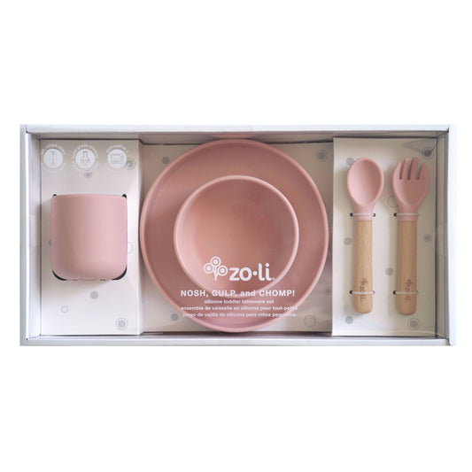 ZoLi - Silicone Toddler Feeding Set - Rose Pink