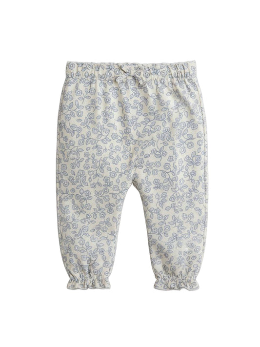 KENDI by Colored Organics - Ria Infant Ruffle Pant - Narelle Floral / Ivory + Sea