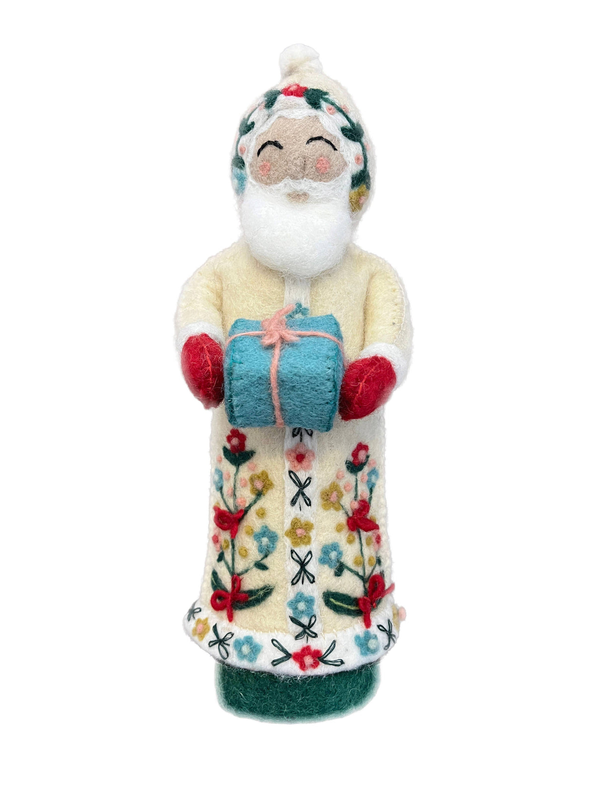 French Knot - Santa Mantel Topper