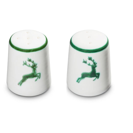 Gmundner Keramik Green Deer Salt & Pepper Shaker