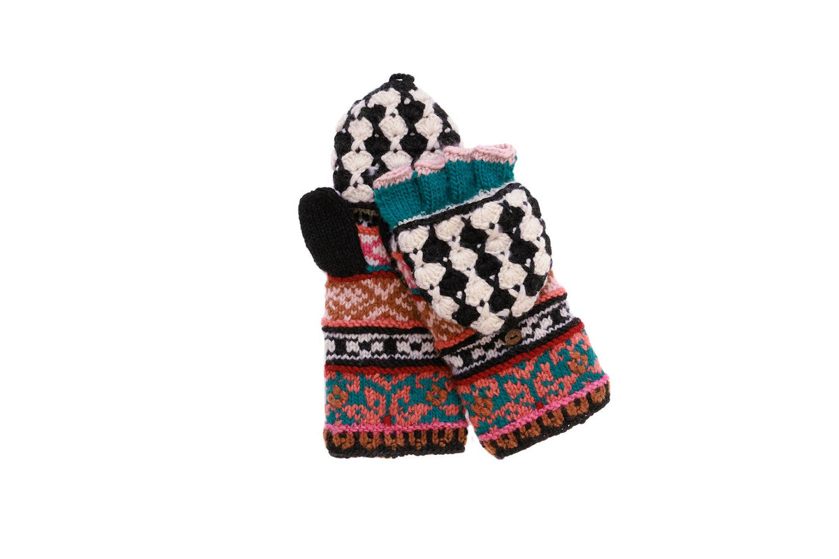 French Knot - Antonia Convertible Mittens - Black