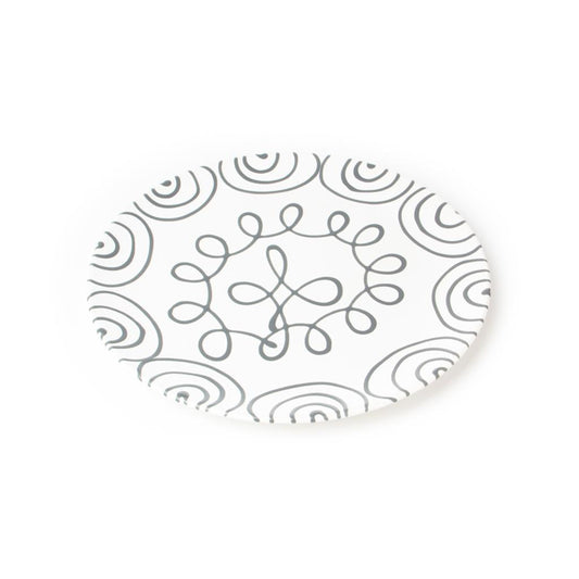 Dizzy Grey Coupe Dinner Plate 11"