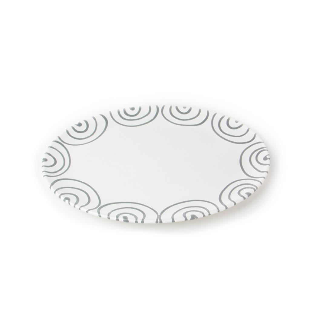 Dizzy Grey Small Oval Plate