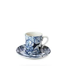 Blue Hibiscus Espresso Cup & Saucer