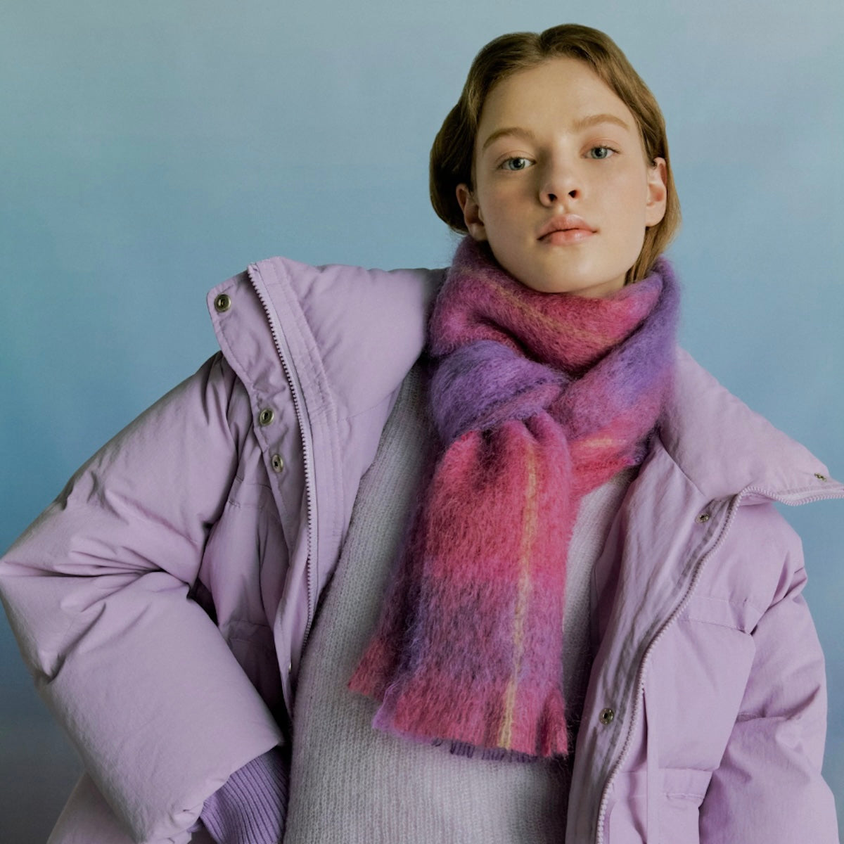 Cushendale Drumin Mohair XL Scarf - Berry