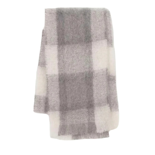 Cushendale Drumin Mohair XL Scarf - Grey-Plaid
