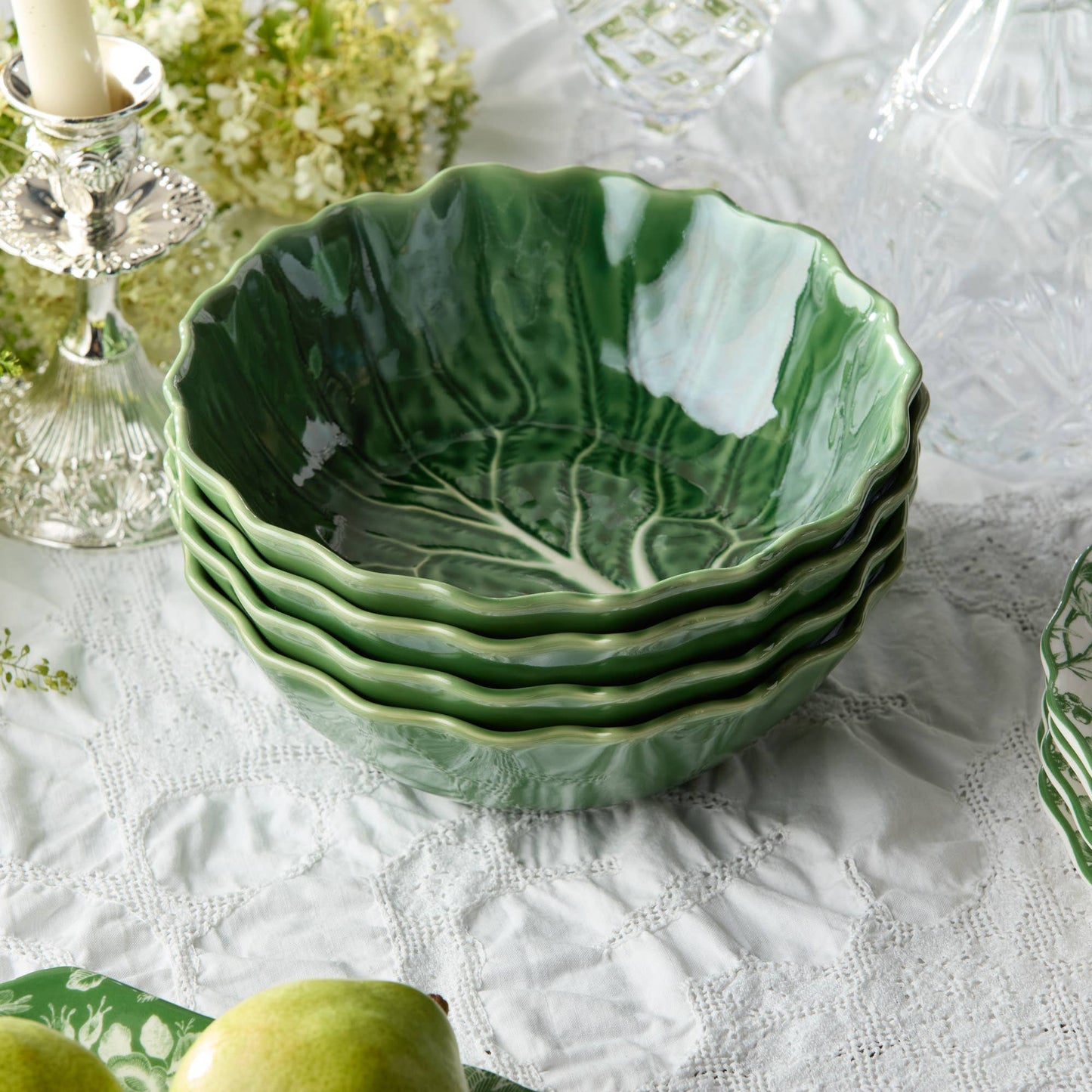 Le Jardin Cabbage 3-D Soup Bowl - Set of 4