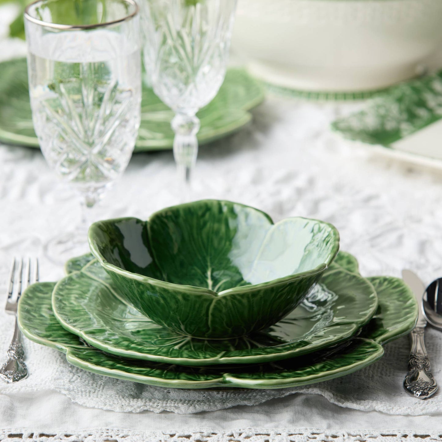 Le Jardin Cabbage 3-D Cereal Bowl - Set of 4