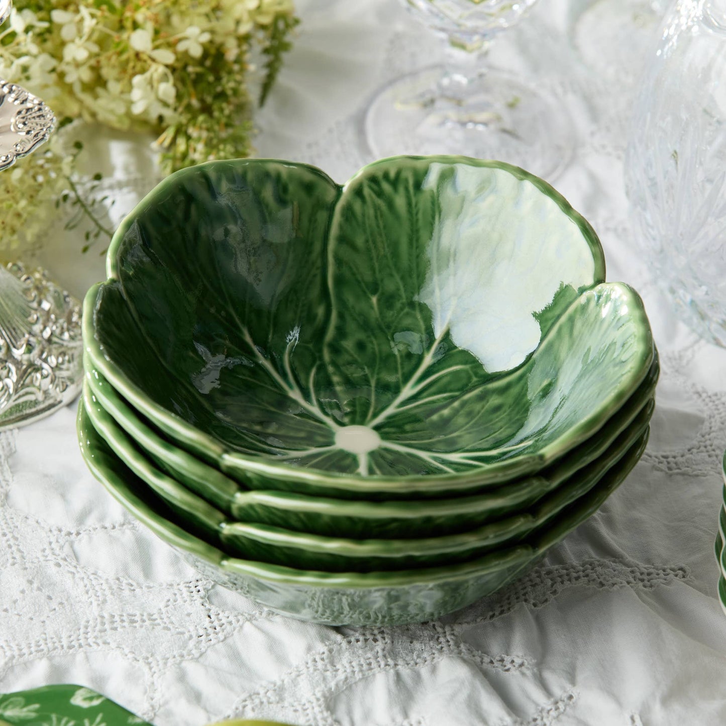 Le Jardin Cabbage 3-D Cereal Bowl - Set of 4