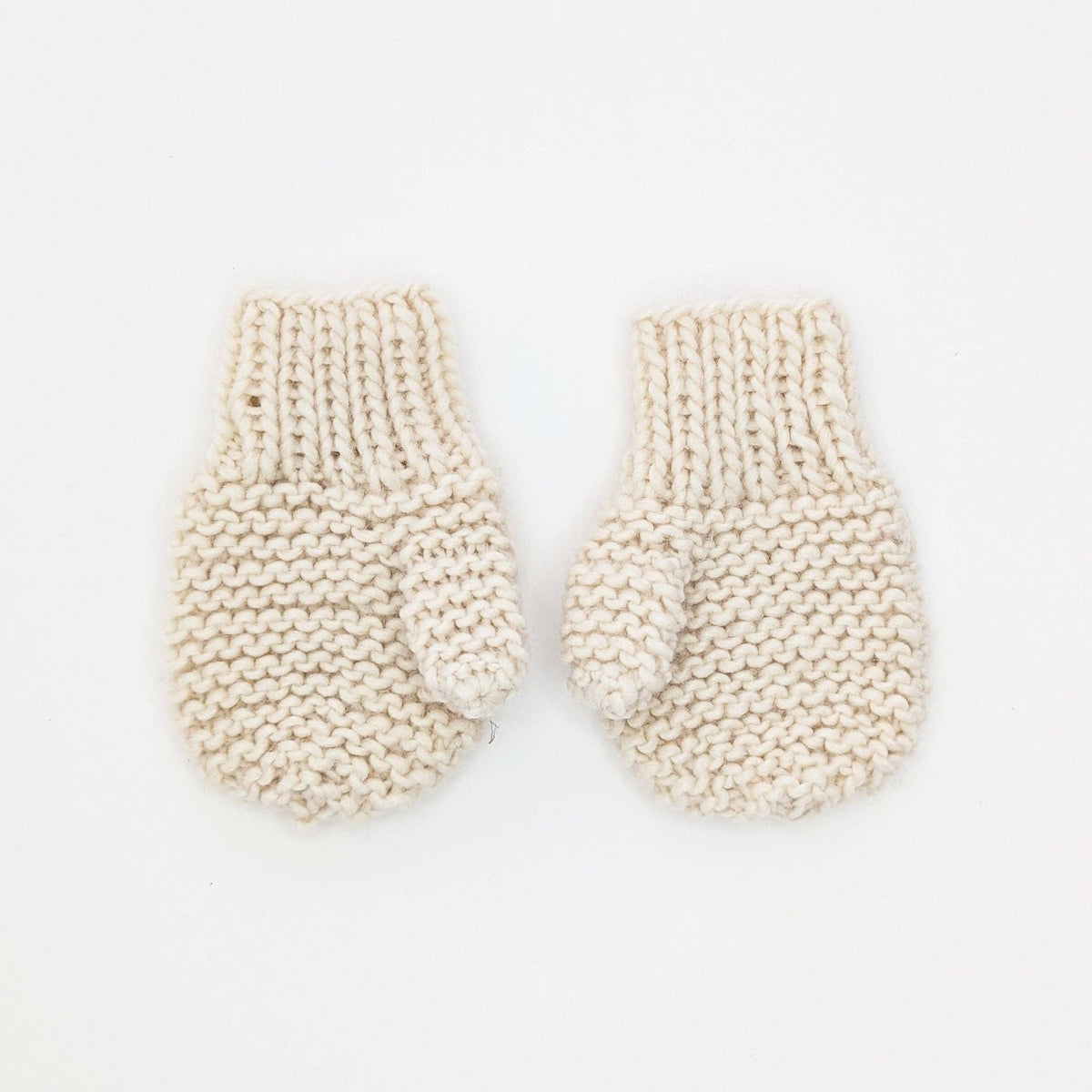 Huggalugs - Garter Stitch Mittens Natural for Baby