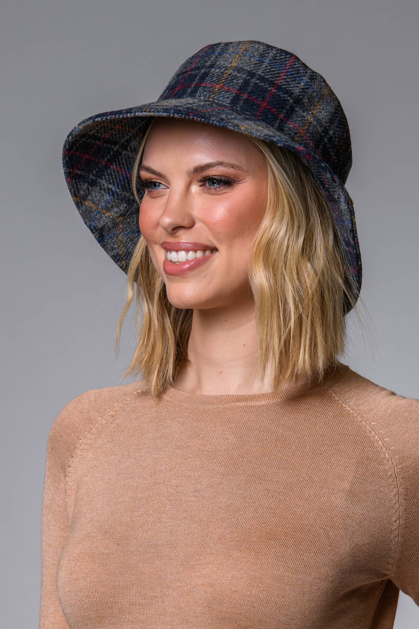 Mucros Weavers Erin Bucket Hat - Blue/Grey