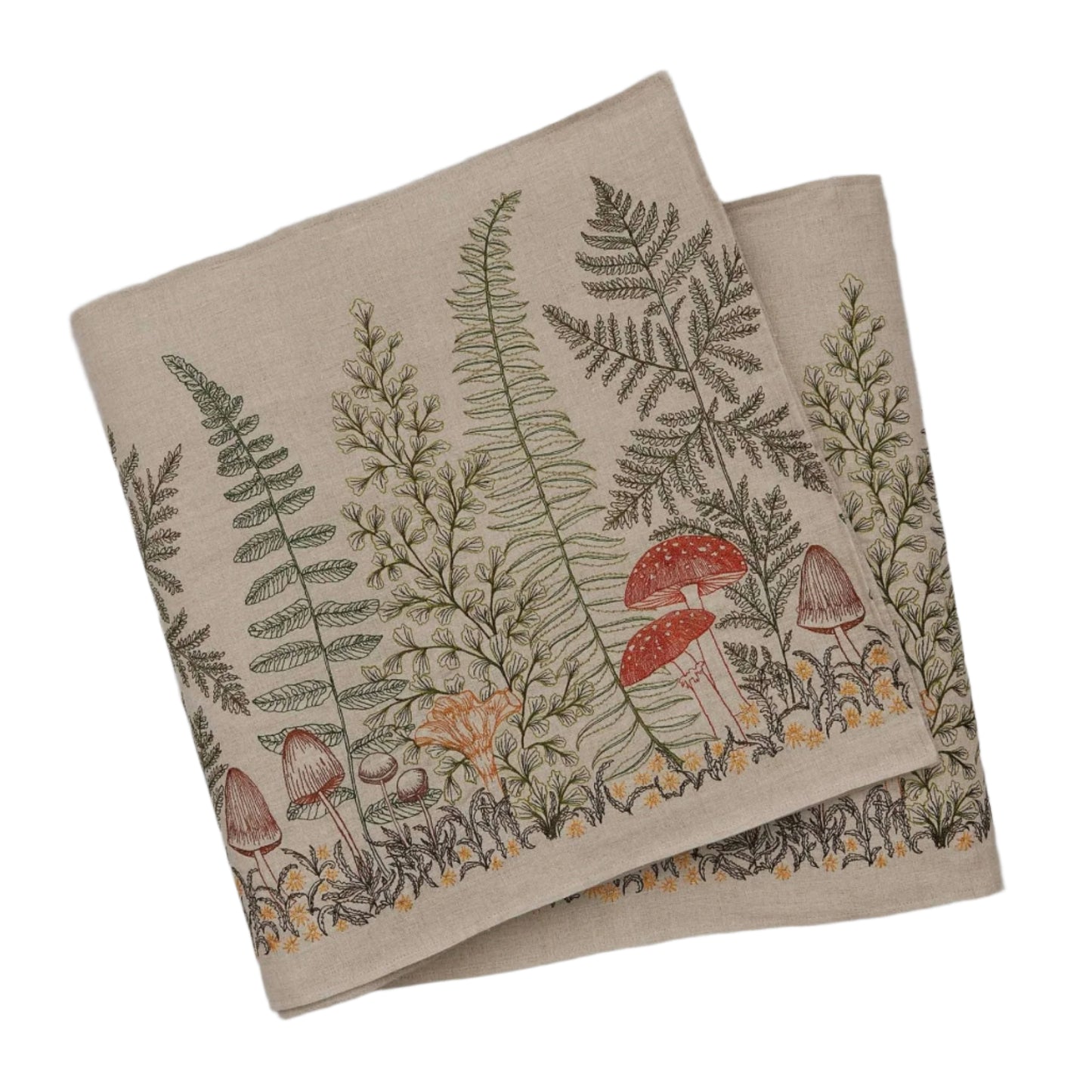 Coral & Tusk Mushrooms and Ferns Table Runner