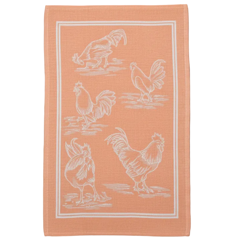 Tessitura Pardi Gallo (Rooster) Tea Towel - Orange