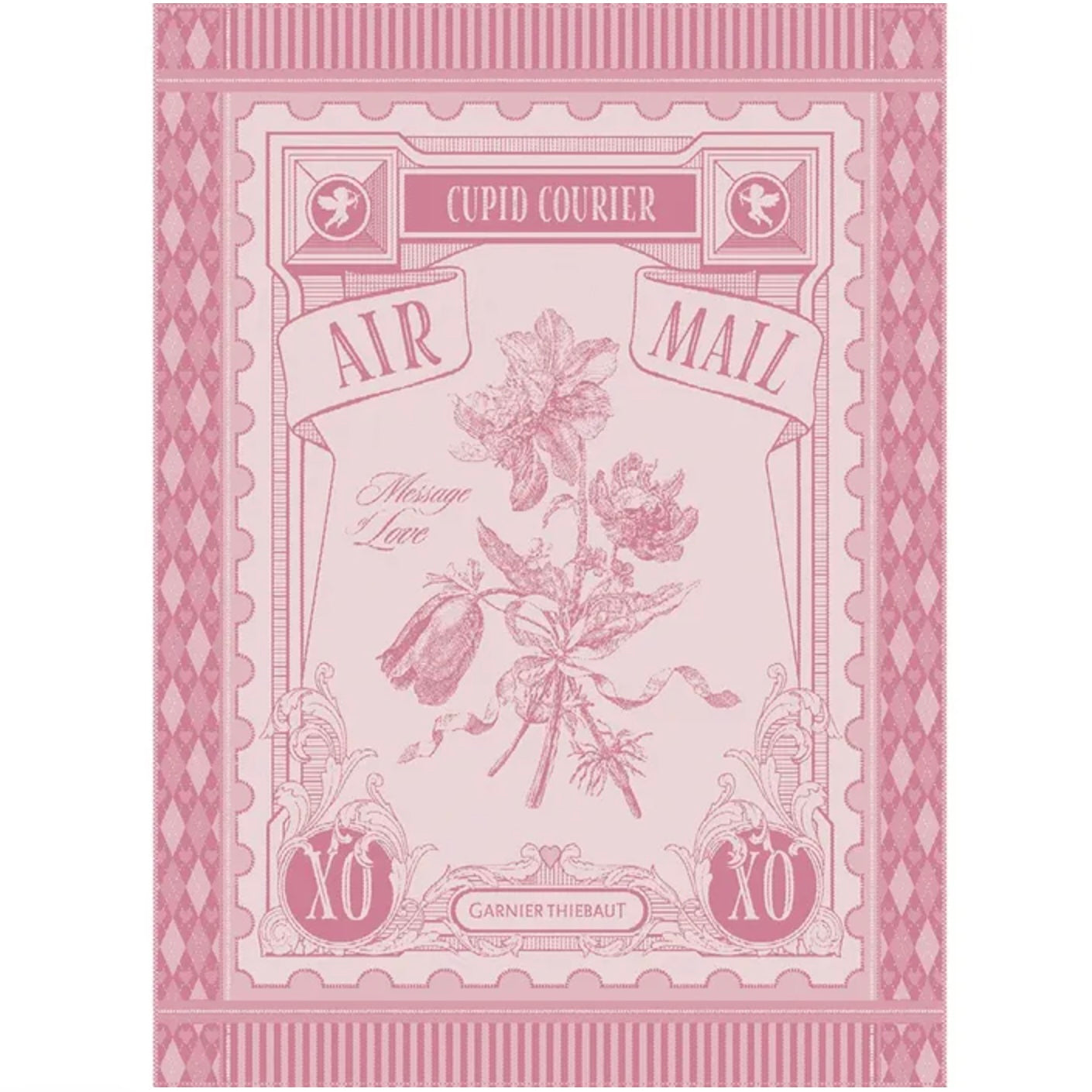 Garnier Thiebaut Cupid Courier Rose Kitchen Towel