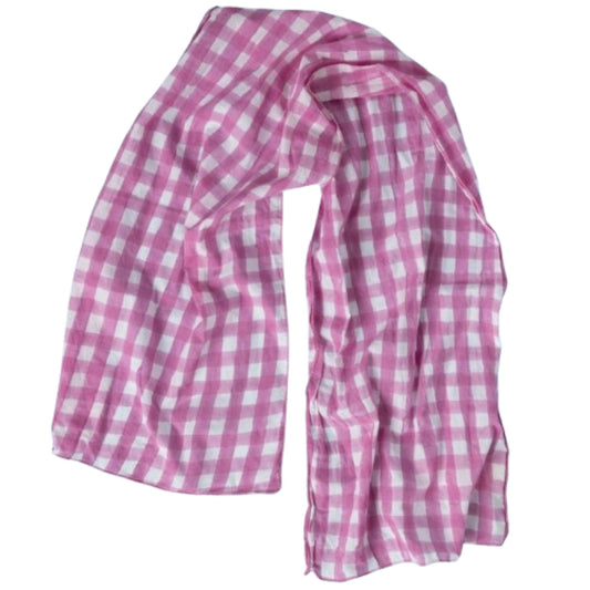 and for Good Gingham Picnic Dahlia Skinny Organic Cotton Scarf