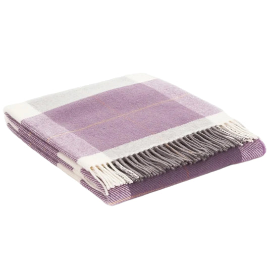 Cushendale Glynn Lambswool Throw Blanket Large - Grape