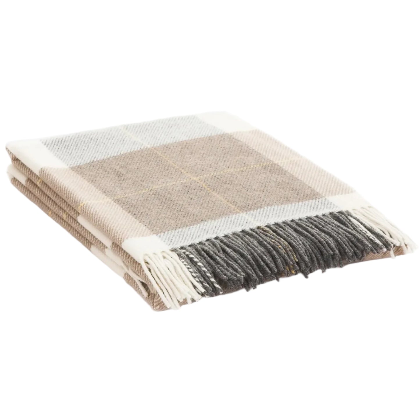 Cushendale Glynn Lambswool Throw Blanket Large - Loam