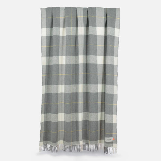 Cushendale Glynn Lambswool Throw Blanket Large - Steel