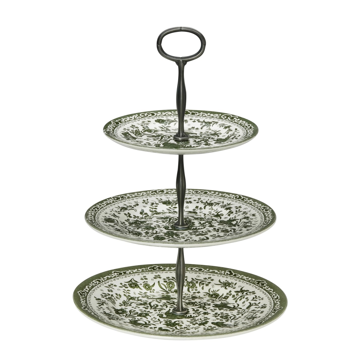 Burleigh Green Regal Peacock 3-Tier Cake Stand