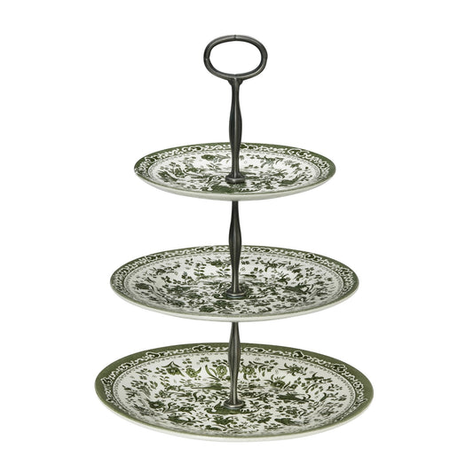 Burleigh Green Regal Peacock 3-Tier Cake Stand