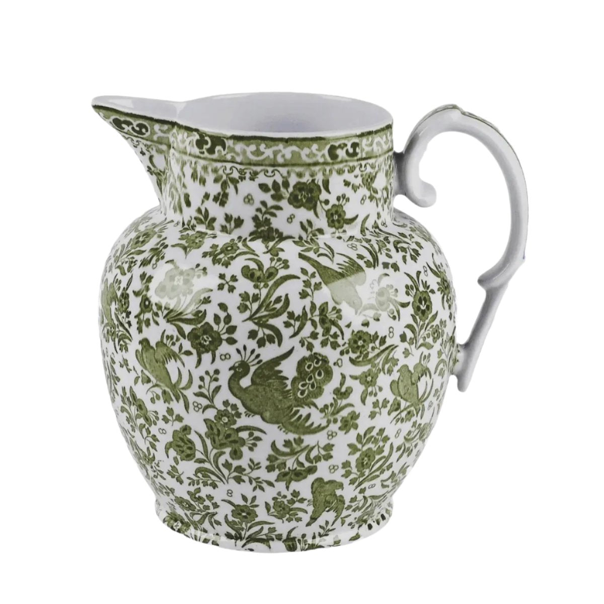 Green Regal Peacock Large Etruscan Jug