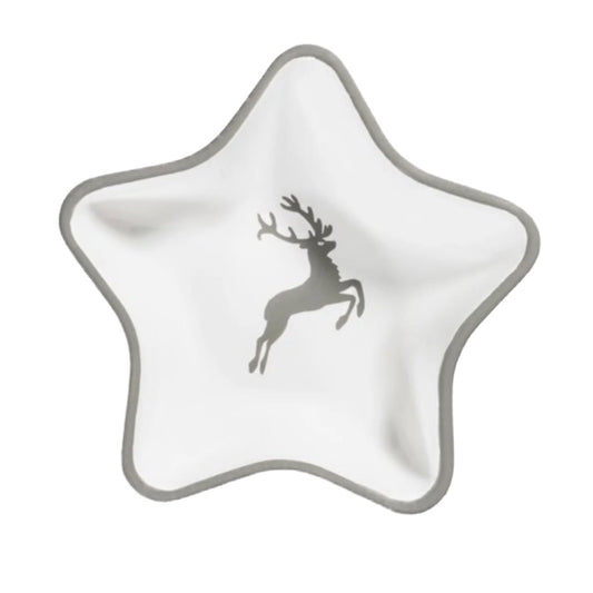 Grey Deer Star Dish 5.5"