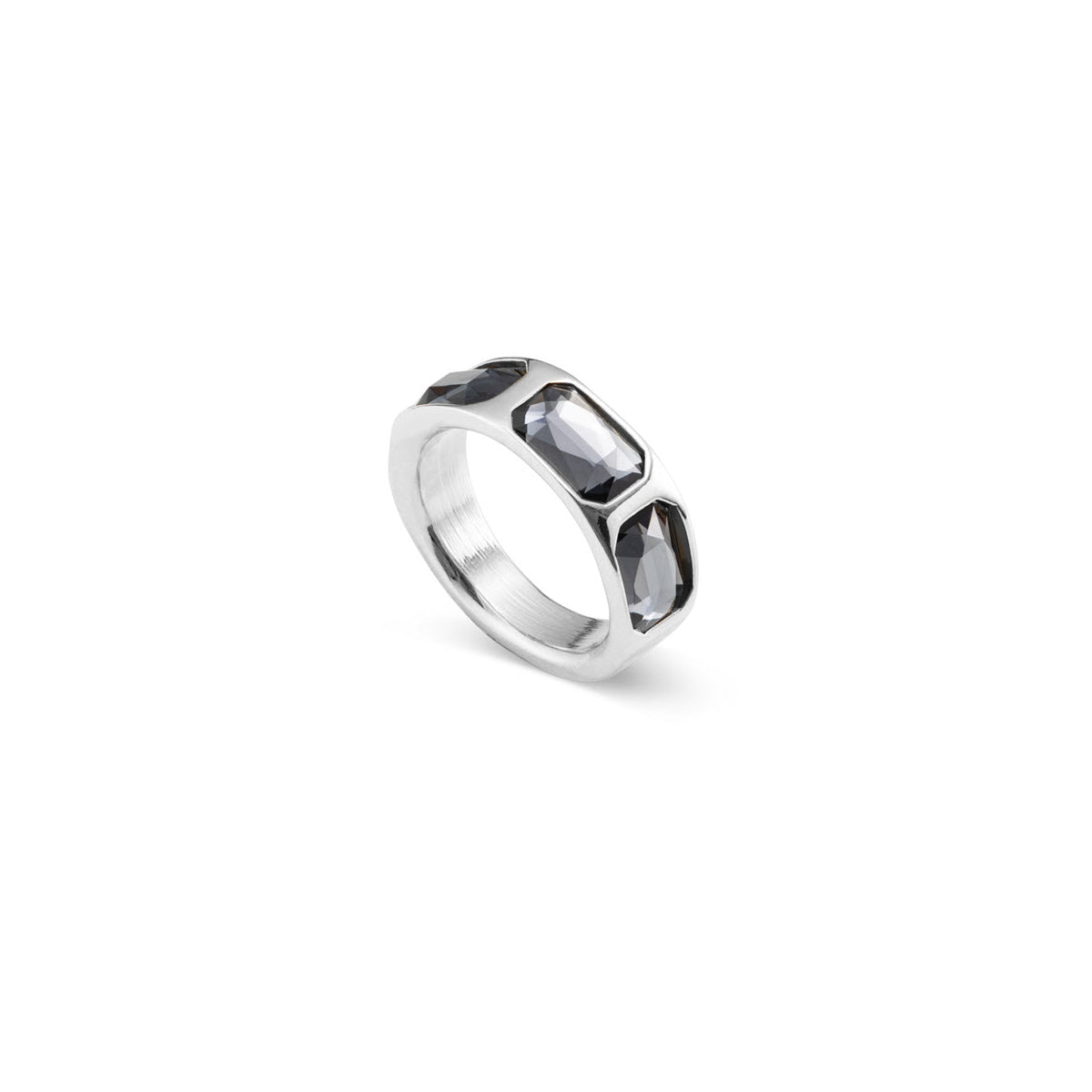 The Guardian Ring Sz 7.5 -Grey Crystal