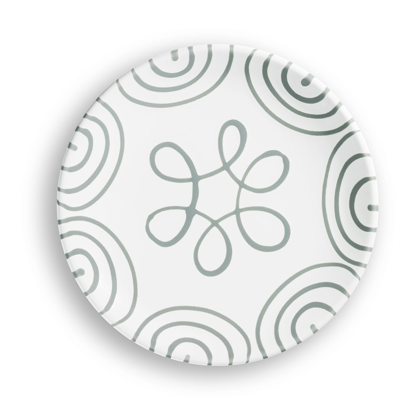 Dizzy Grey Coupe Desser Plate  7.8"d