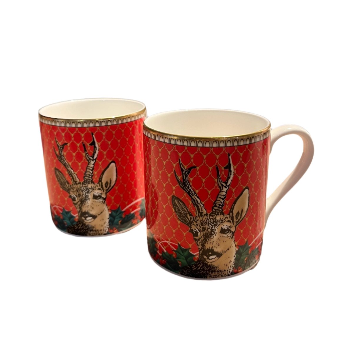 Antler & Stag Head Mug Set/2-Set of Two