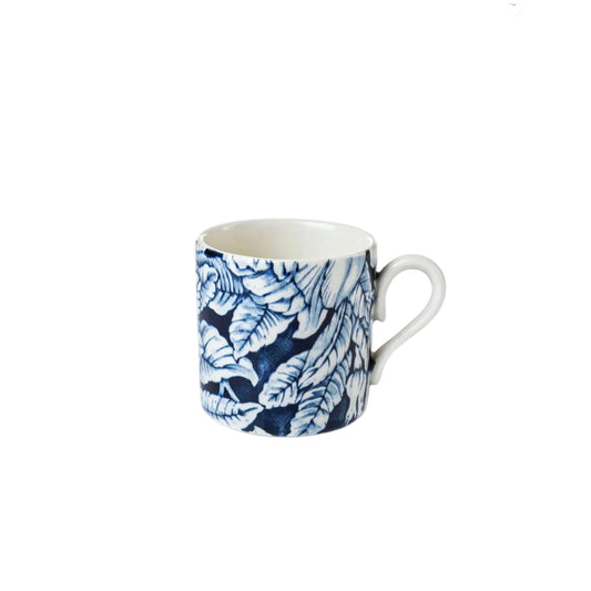 Burleigh Ink Blue Hibiscus Small Coffee Can Mug