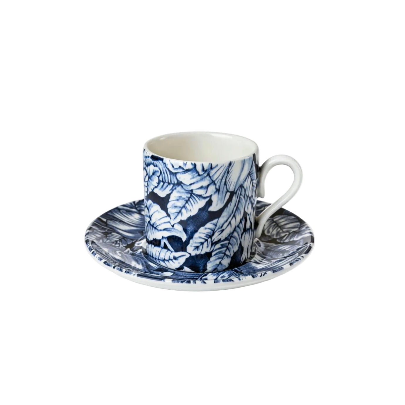 Burleigh Ink Blue Hibiscus Espresso Cup & Saucer