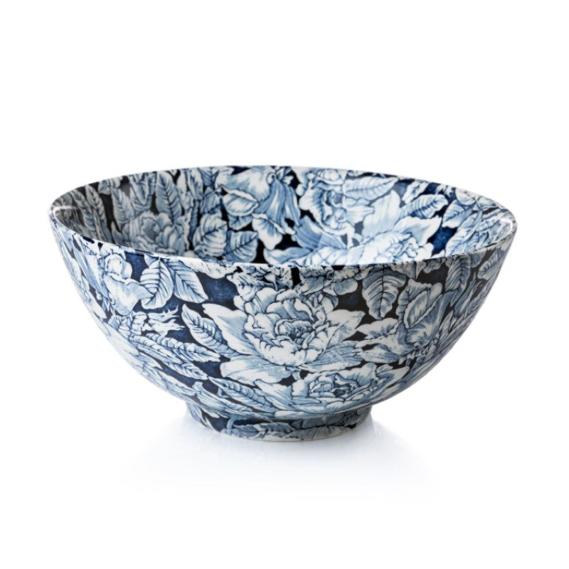 Blue Hibiscus Large Footed Bowl - Retired