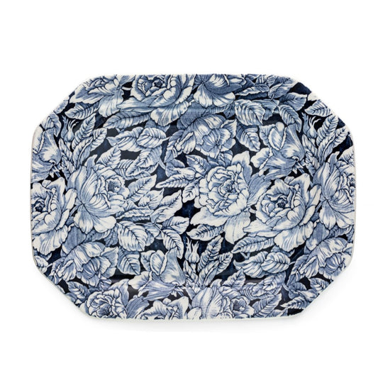 Blue Hibiscus 13.5" Rectangular Platter  - Retired