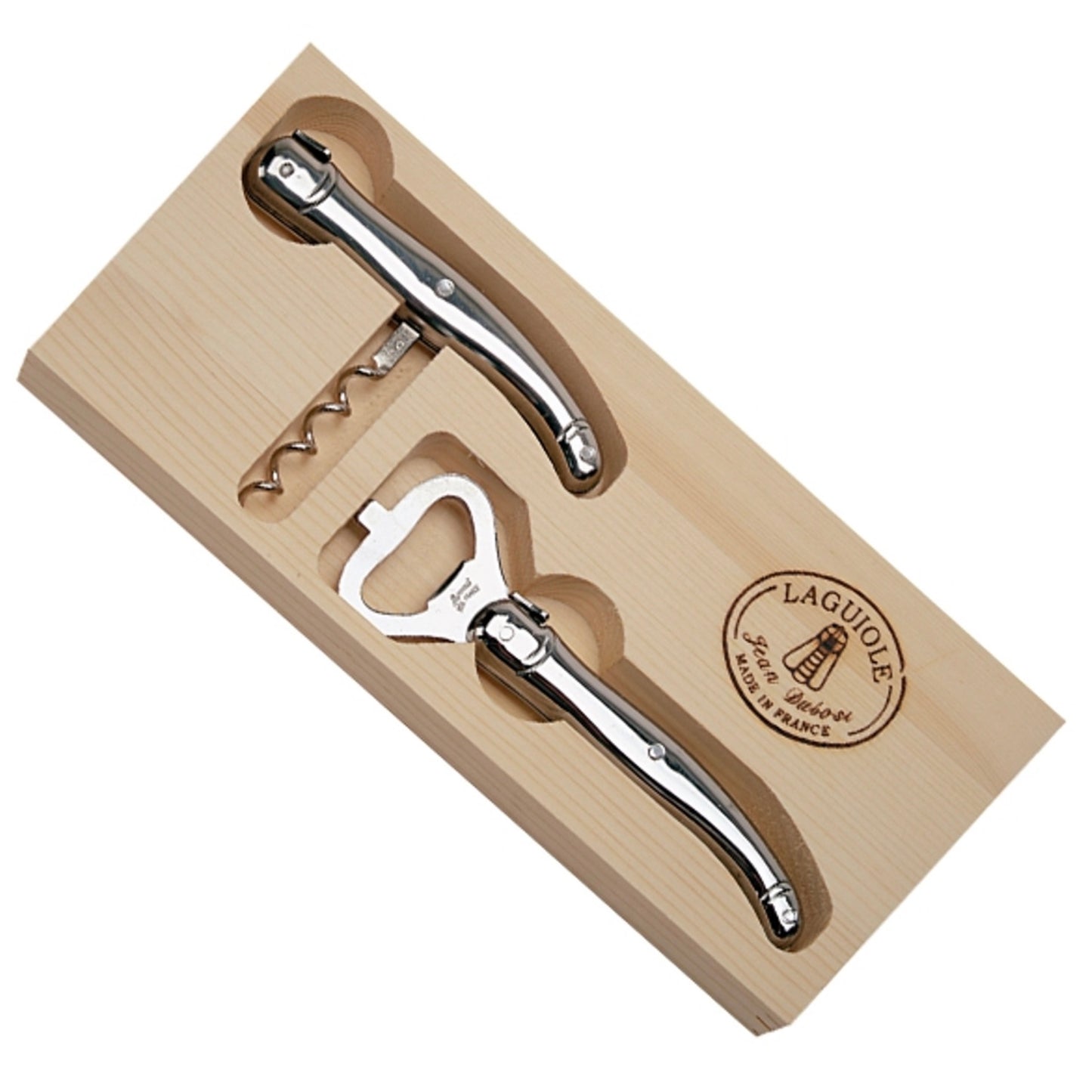 Jean Dubost Stainless Steel Corkscrew & Bottle Opener Set